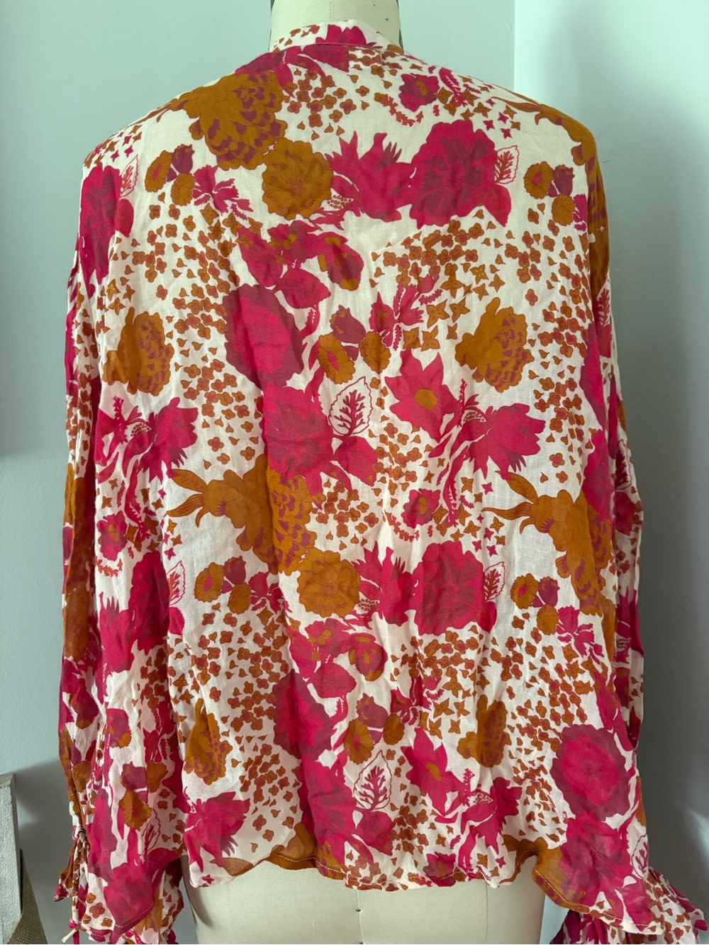 Carolina K Printed Cotton Blouse Size Large - Picture 2 of 6